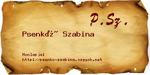 Psenkó Szabina névjegykártya